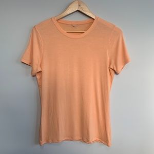 Kit and Ace peach short sleeve crewneck tee